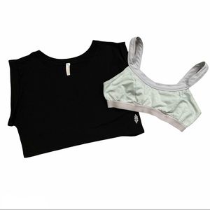 Free people movement bundle of crop top and sports bra size small